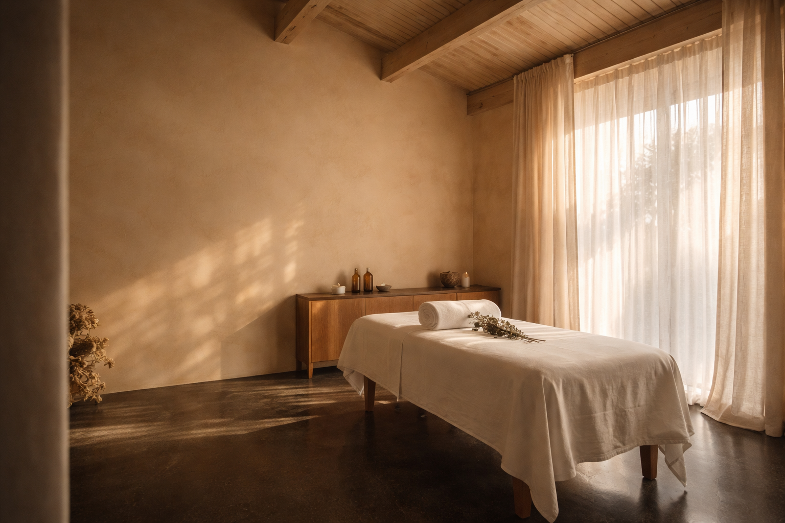 Gün ışığıyla aydınlanan Solaquil terapi odası